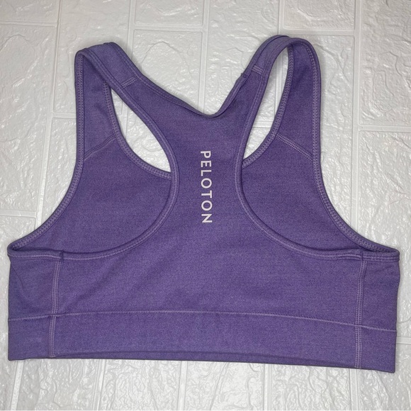 Peloton Sports Bra Womens Medium Purple Racerback Activewear Casual Spin - Picture 4 of 6
